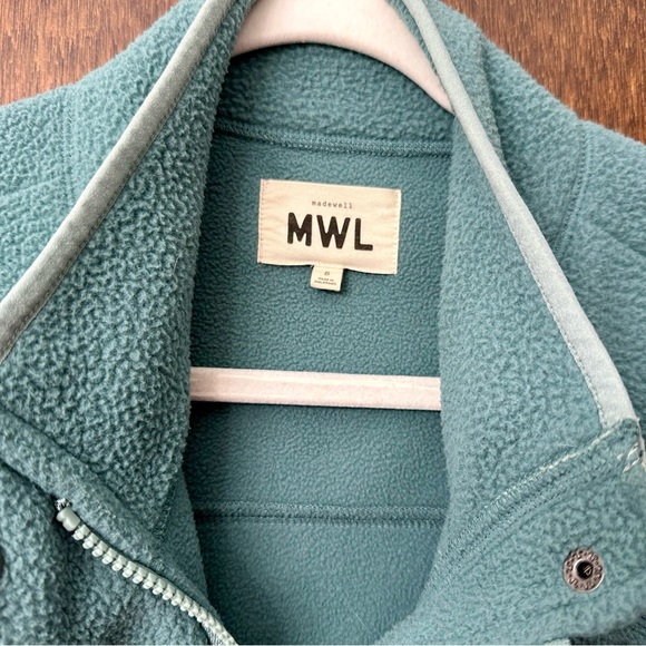 MWL Madewell Drapey Sherpa Buick Snap-front Zip Jacket - Picture 2 of 3